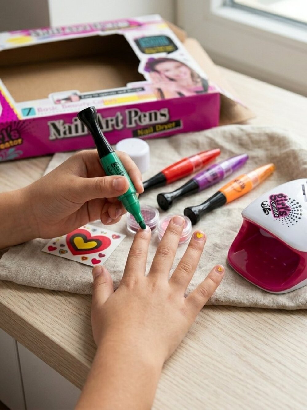 Brand New Pink & White Plastic Doll Accessories Set